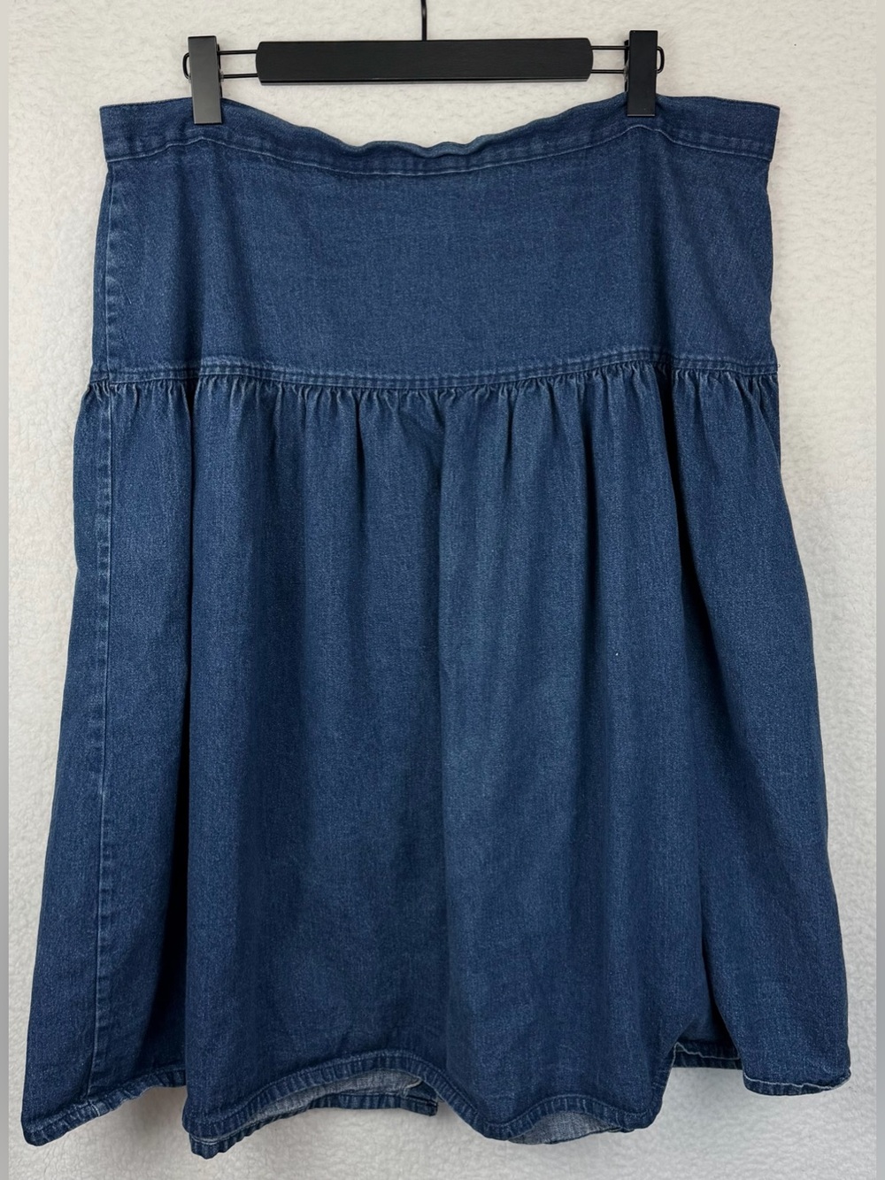 (VTG) MYSTIC BLUES • Blue Dark Wash Denim 100% Cotton Button-Front Skirt, 40 - Picture 6 of 10